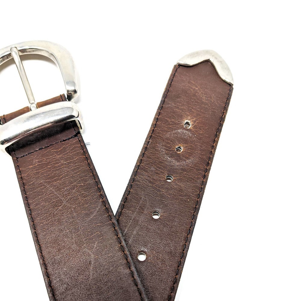 Arizona Belt Mens Large 30-34 Genuine Leather Brown Solid Thick Western USA - Picture 2 of 8